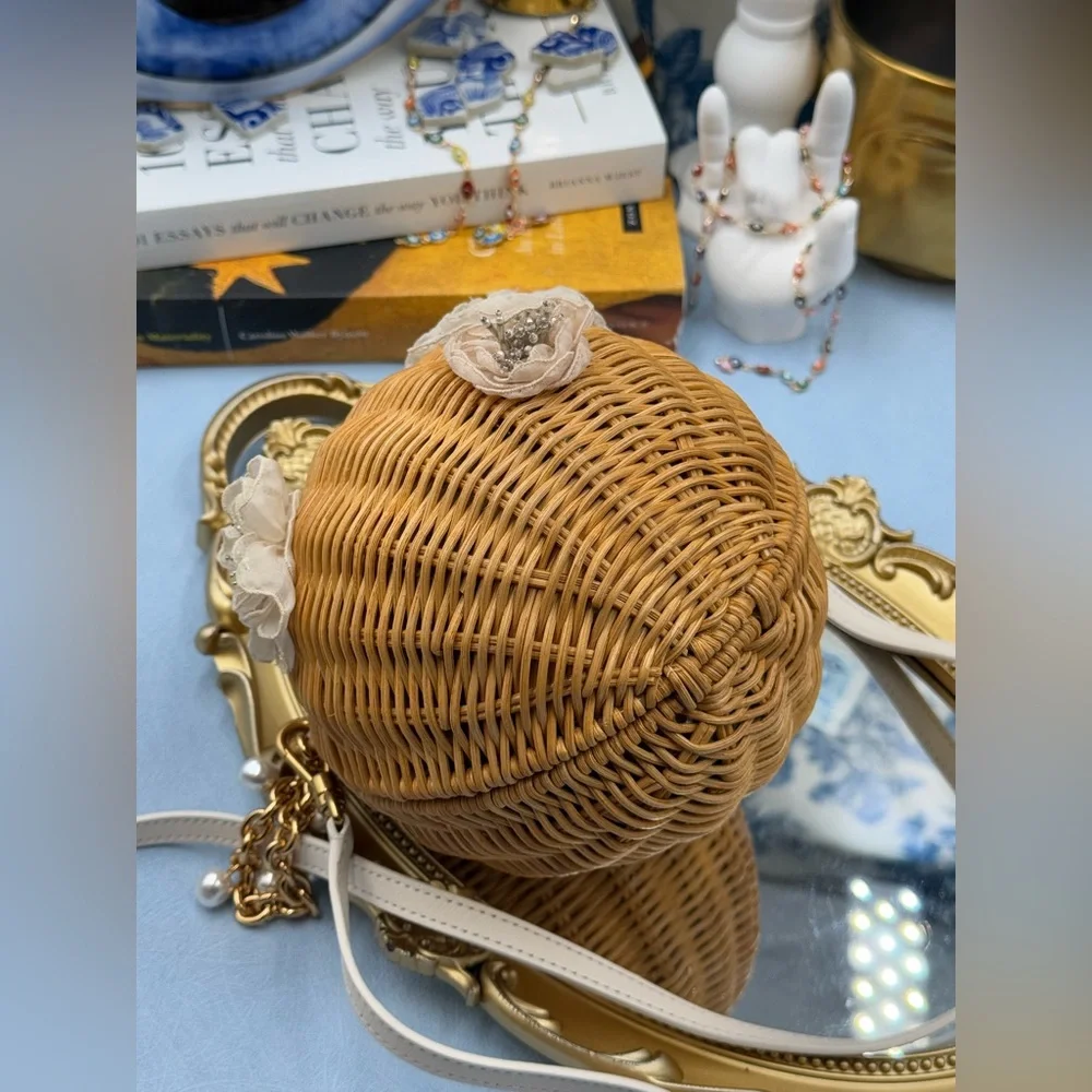 🆕 KATE SPADE NEW YORK 🧿 NWOT Bridal Wicker Bouquet Lantern Crossbody *SAMPLE*